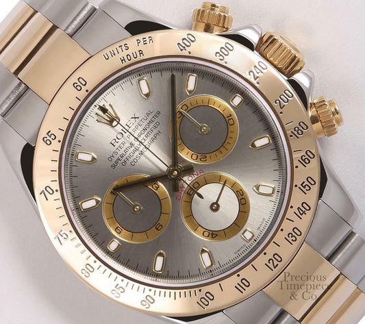 Rolex Daytona 116523 Two Tone 18k Gold & S/Steel 40mm Watch-Gray Dial-18k Bezel