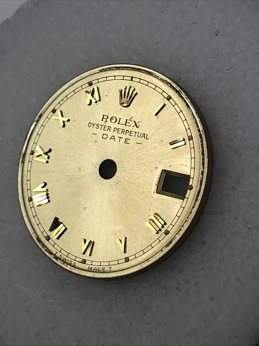 Original Rolex Lady Date 26mm Champagne Dial Gold Roman Hour Markers-69173-6917