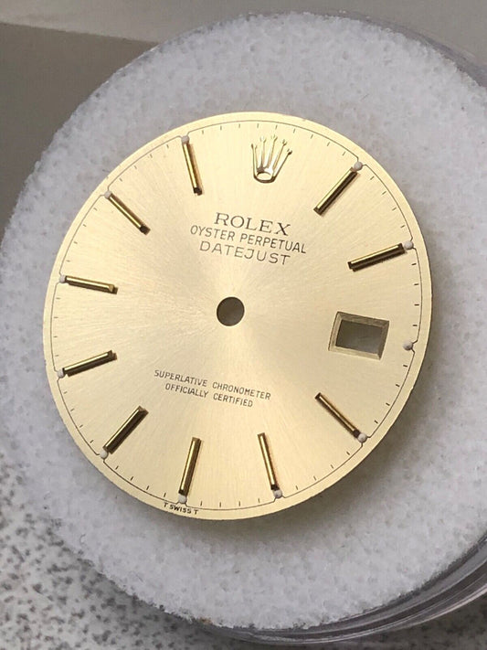 Factory Rolex Men Datejust 36mm Champagne Stick T Swiss T Dial Part-16013,16233