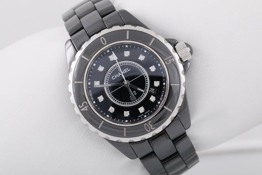 Chanel J12 Black Ceramic Diamond Dial Watch