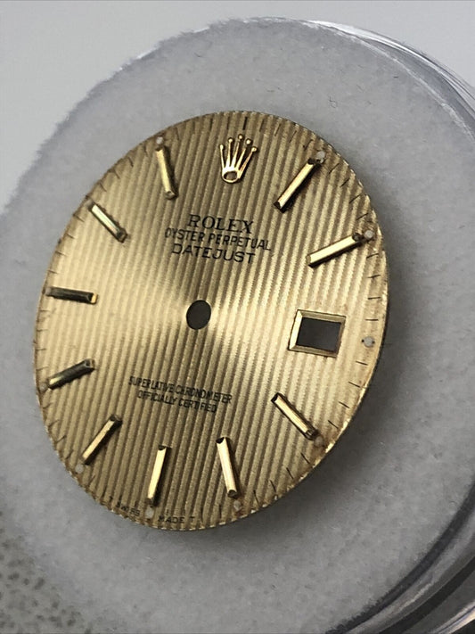 Original Rolex Datejust 36mm Champagne Tapestry Stick Hour Marker-16013-16233