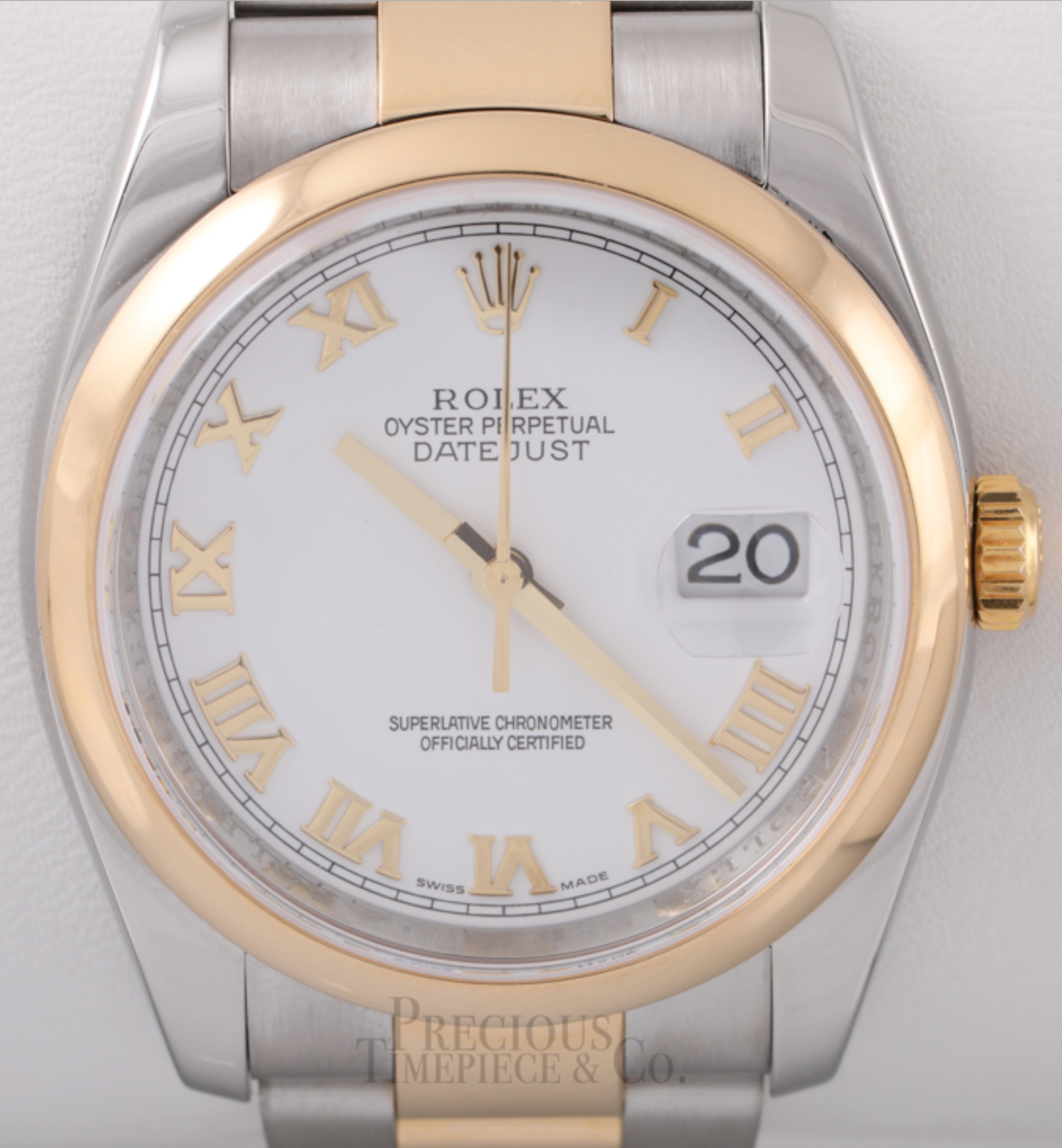 Full Set Rolex 116203 36mm Datejust Yellow Gold/Stainless Steel Roman Dial