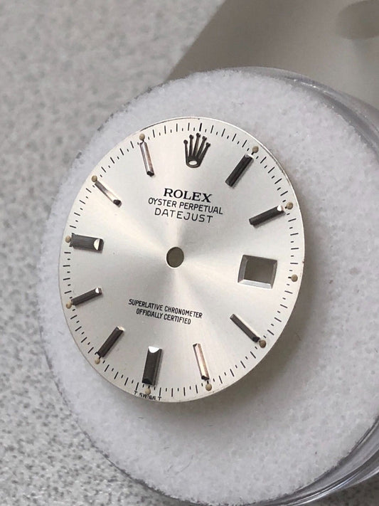 100% Rolex Mens Datejust Silver Stick Marker Dial Quick- 16014/16030/16234/16000