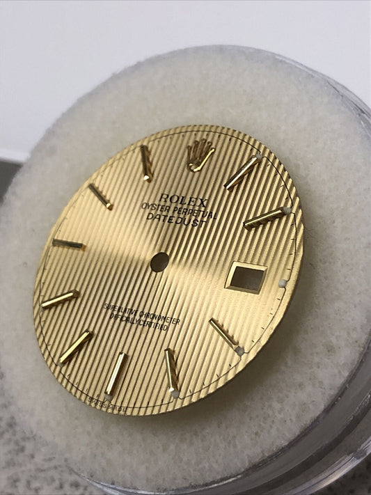 Original Rolex Datejust Champagne Tapestry Stick Marker Dial-Swiss Made-16013