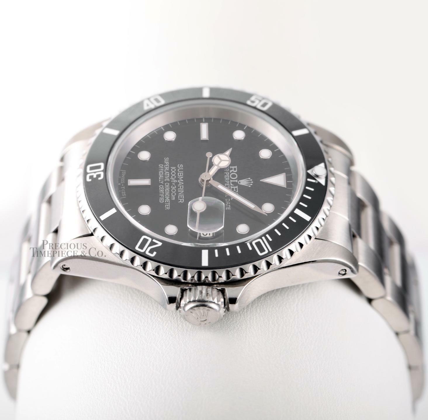 Rolex Submariner 16610 Date Stainless Steel 40mm Watch-Black Dial-Black Bezel