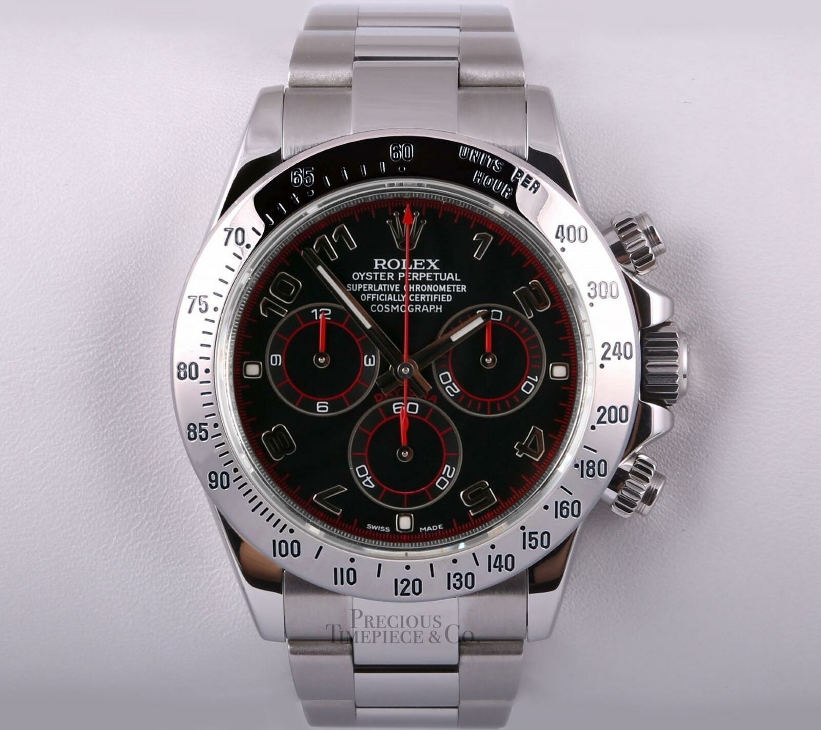 Rolex Daytona 116520 Stainless Steel 40mm Watch-Black Racing Arab Dial