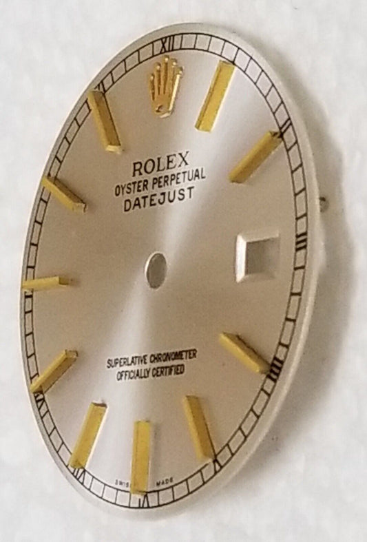 Rolex Men Datejust TT Silver Stick Marker Dial Only-Swiss Made-16013,16233,16203