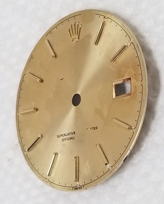 Original Rolex Mens Datejust 36mm Champagne Stick Marker Dial Part-16013,16233