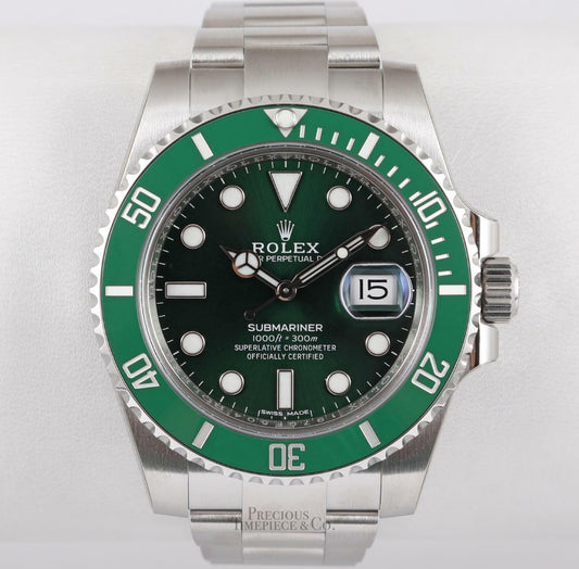 Rolex Submariner 40mm Date 116610LV HULK Steel Green Ceramic Bezel-Green Dial