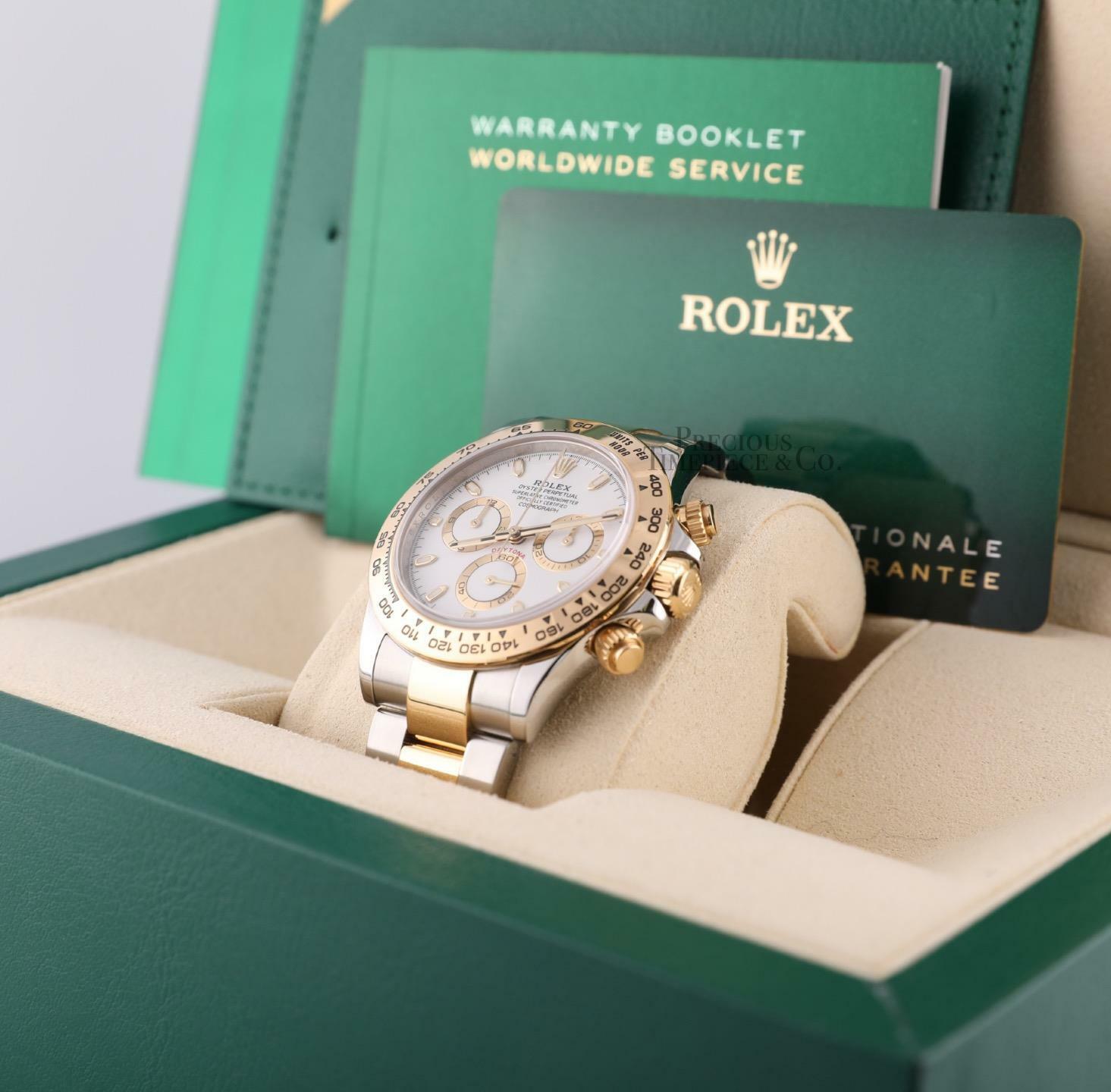 Rolex Daytona 116503 Two Tone 18k Steel 40mm Watch-White Dial-2020Y Green Card