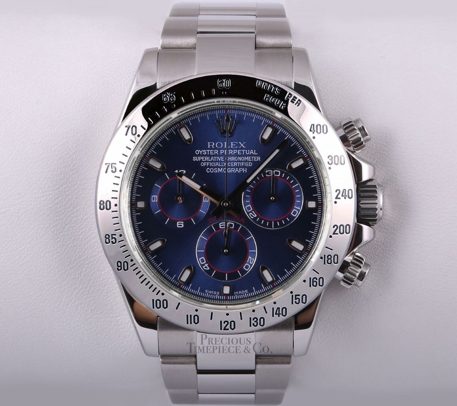 Rolex Daytona 116520 Stainless Steel 40mm Watch-Navy Dial-18k Gold Bezel-2Y WTY