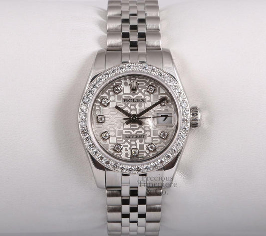 Rolex Lady Datejust 179174 SS 26mm Watch-Julibee Diamond Dial-Diamond Bezel