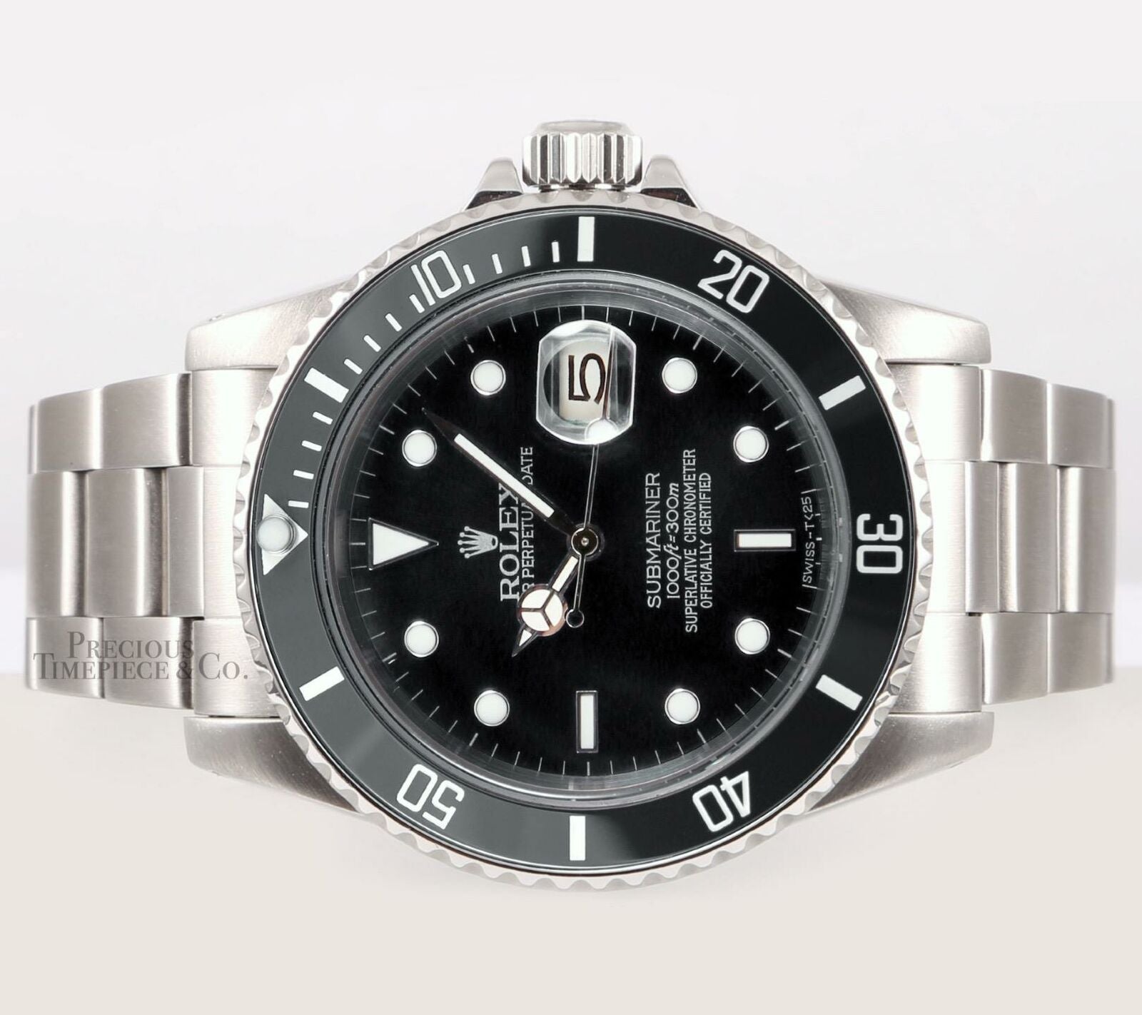 Rolex Submariner 16610 Date Stainless Steel 40mm Watch-Black Dial-Black Bezel