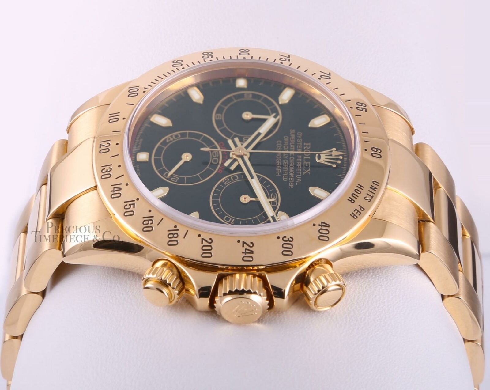 Rolex Mens Daytona 116528 18k Yellow Gold Chronograph 40mm Watch-Black Dial-2WTY