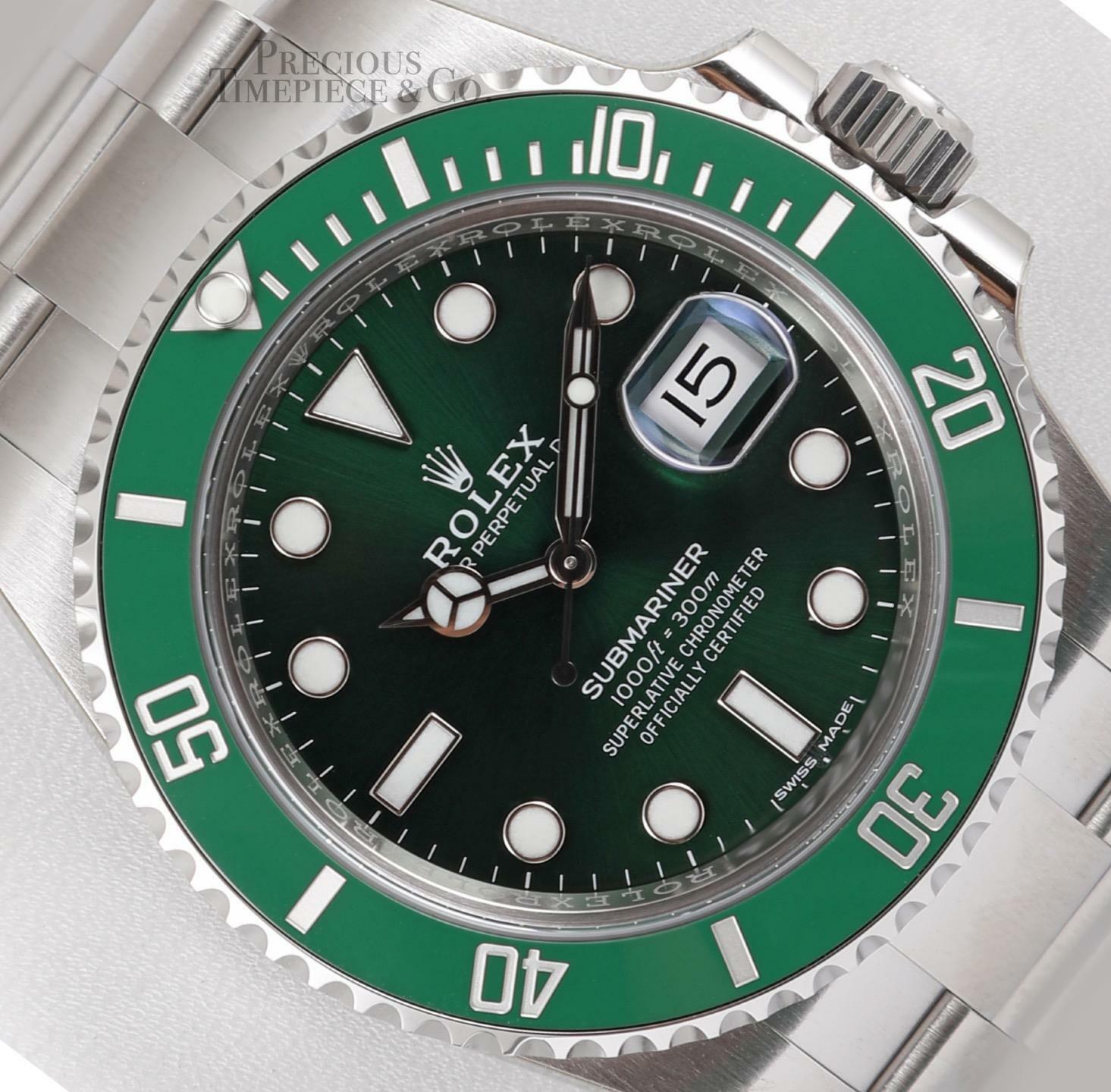 Rolex Submariner 40mm Date 116610LV HULK Steel Green Ceramic Bezel-Green Dial