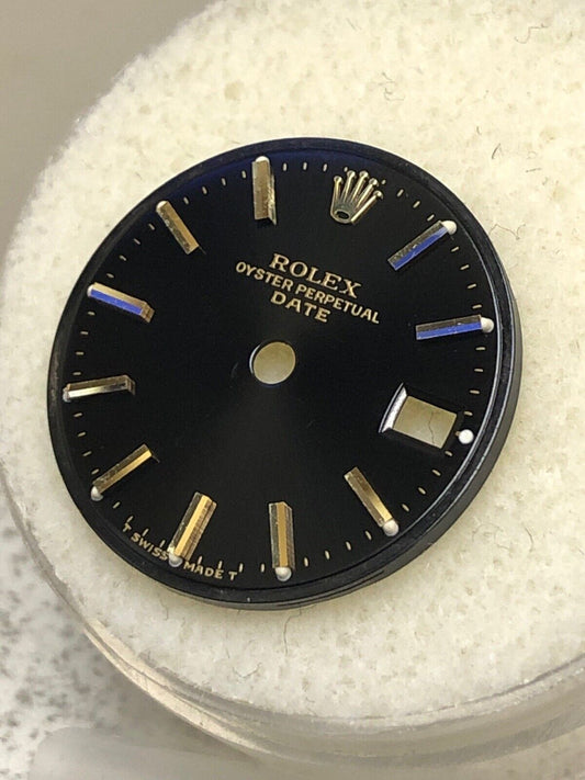 Factory Rolex Lady Date 26mm Black Dial Part Gold Stick Mark T Swiss Made T 6917