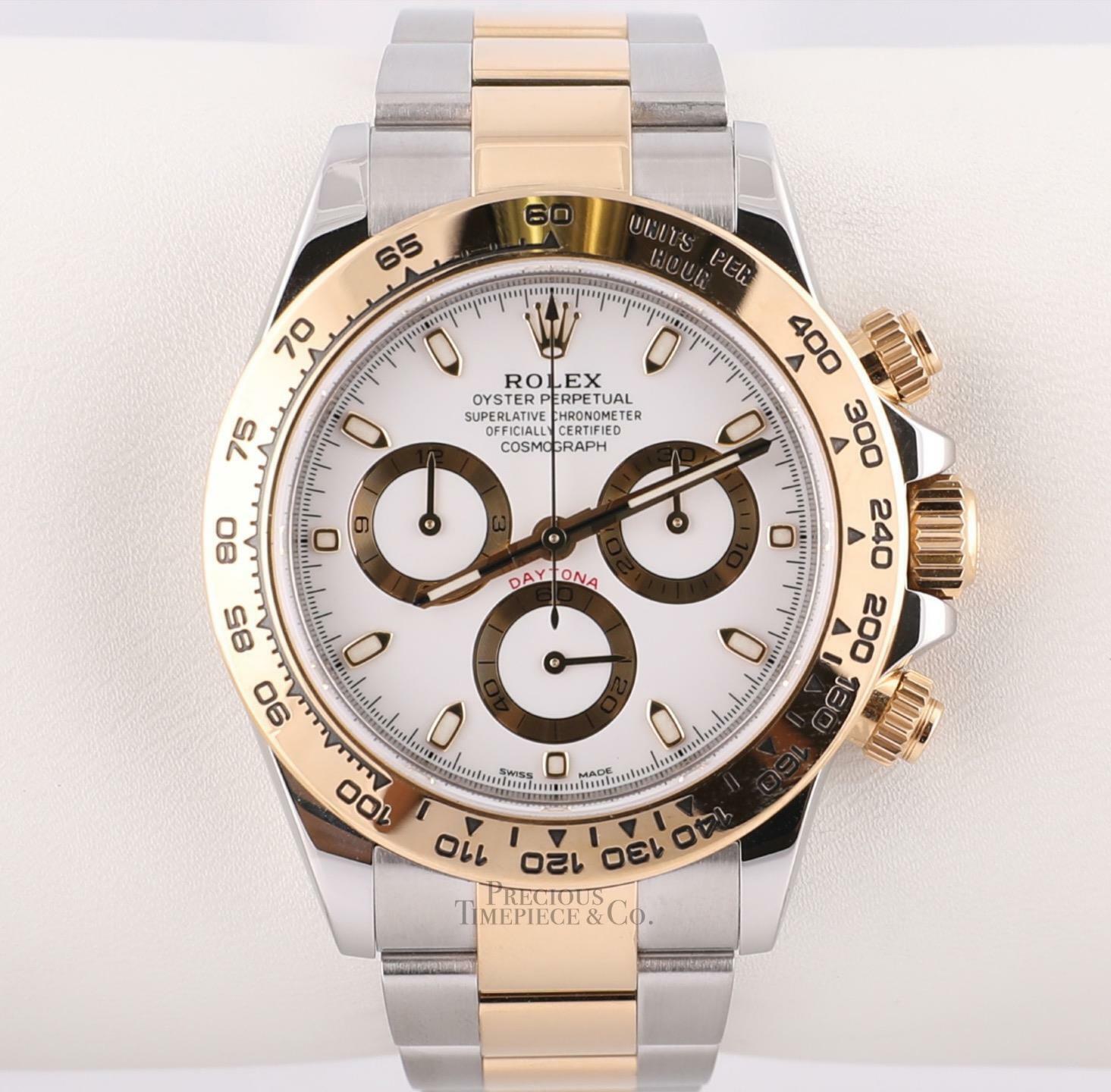 Rolex Daytona 116503 Two Tone 18k Steel 40mm Watch-White Dial-2020Y Green Card