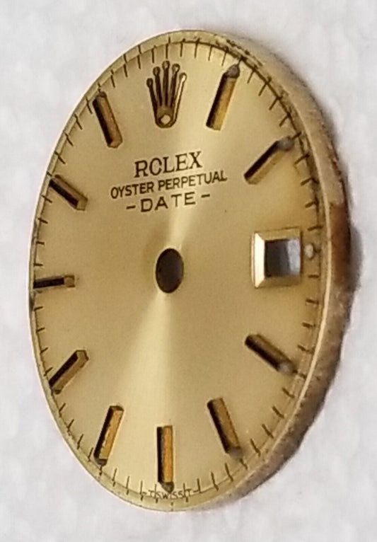 Genuine Rolex Lady Date 26mm Champagne Dial Part Black Hour Marks-T Swiss T-6917