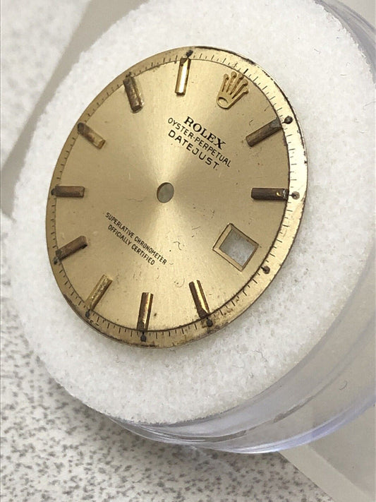 Rolex Mens Non Quick Datejust Champagne Stick Dial Part Only-1601,1603