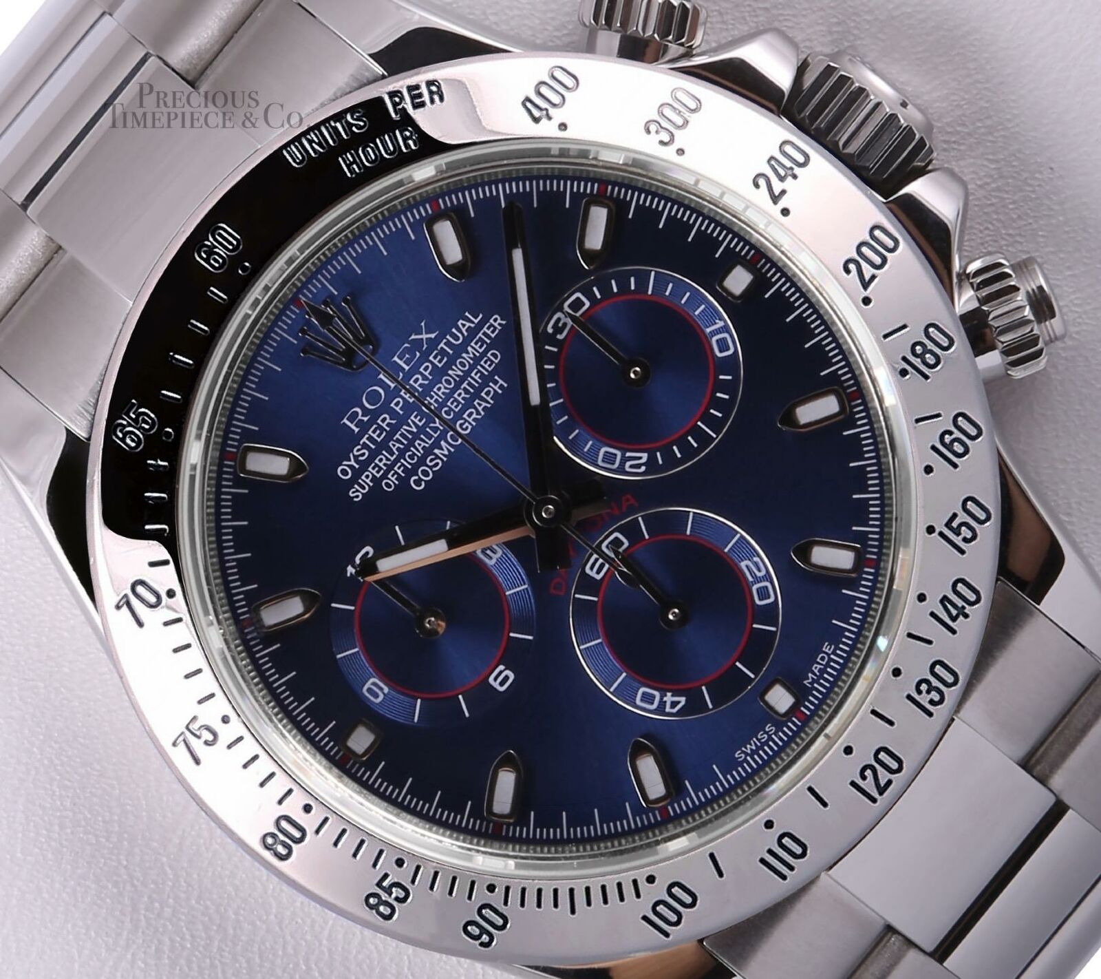 Rolex Daytona 116520 Stainless Steel 40mm Watch-Navy Dial-18k Gold Bezel-2Y WTY