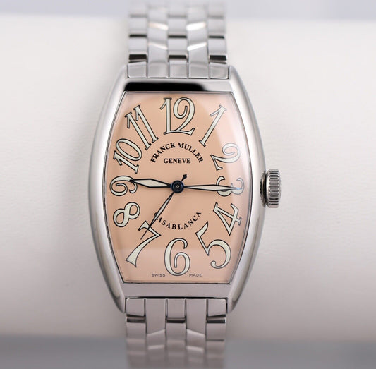 Frank Muller Womens Casablanca Curvex Steel 1752QZ Ivory Arabic Numeral Dial