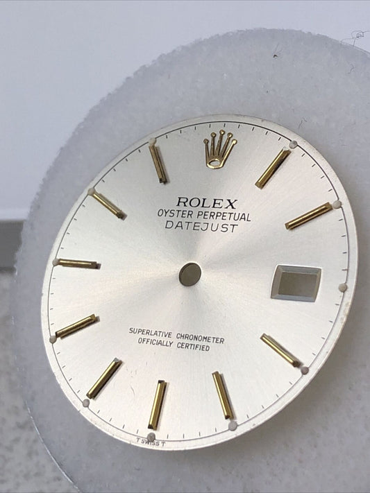 Rolex Mens Datejust Two Tone Silver Stick Marker Dial Part-T Swiss T-16013-16233