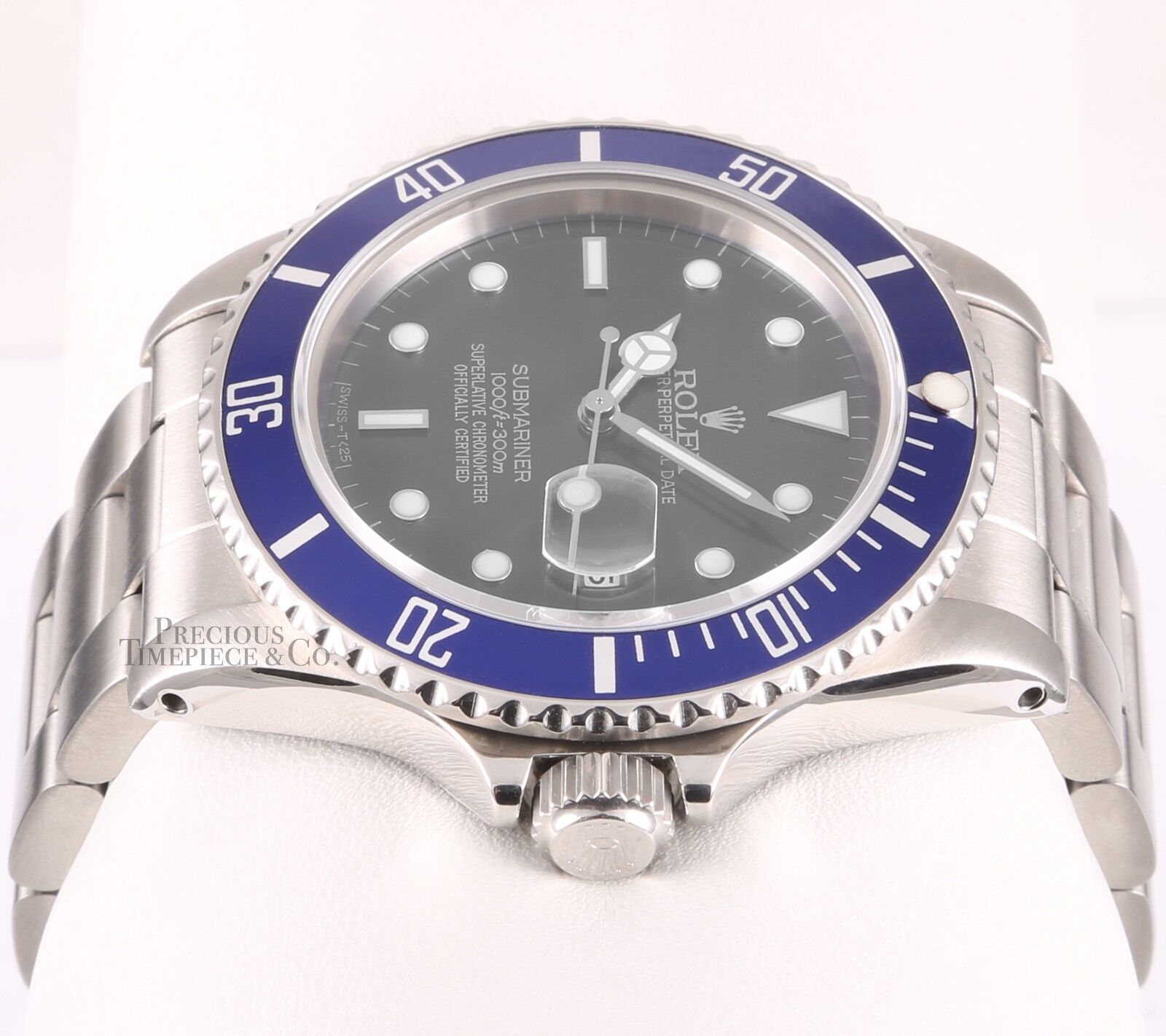 Rolex Mens Submariner Date 16610 Oyster Steel 40mm Watch-Blue Ceramic-Black Dial